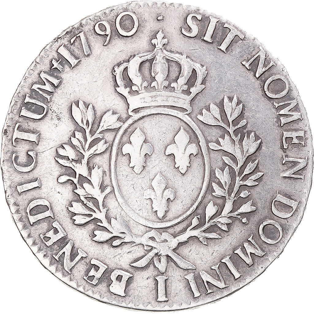 Coin, France, Louis XVI, Ecu aux branches d'olivier, 1790, Limoges, VF(30-35)