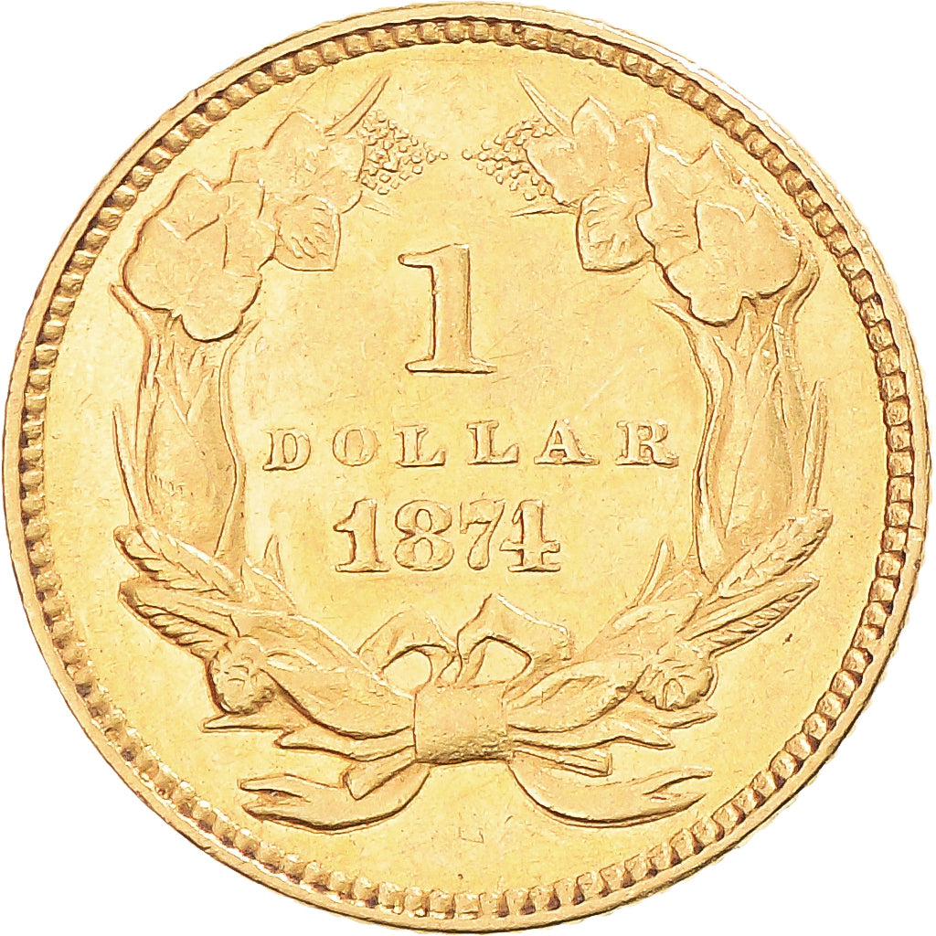 Moneta, USA, Indian Head - Type 3, Dollar, 1874, U.S. Mint, Philadelphia