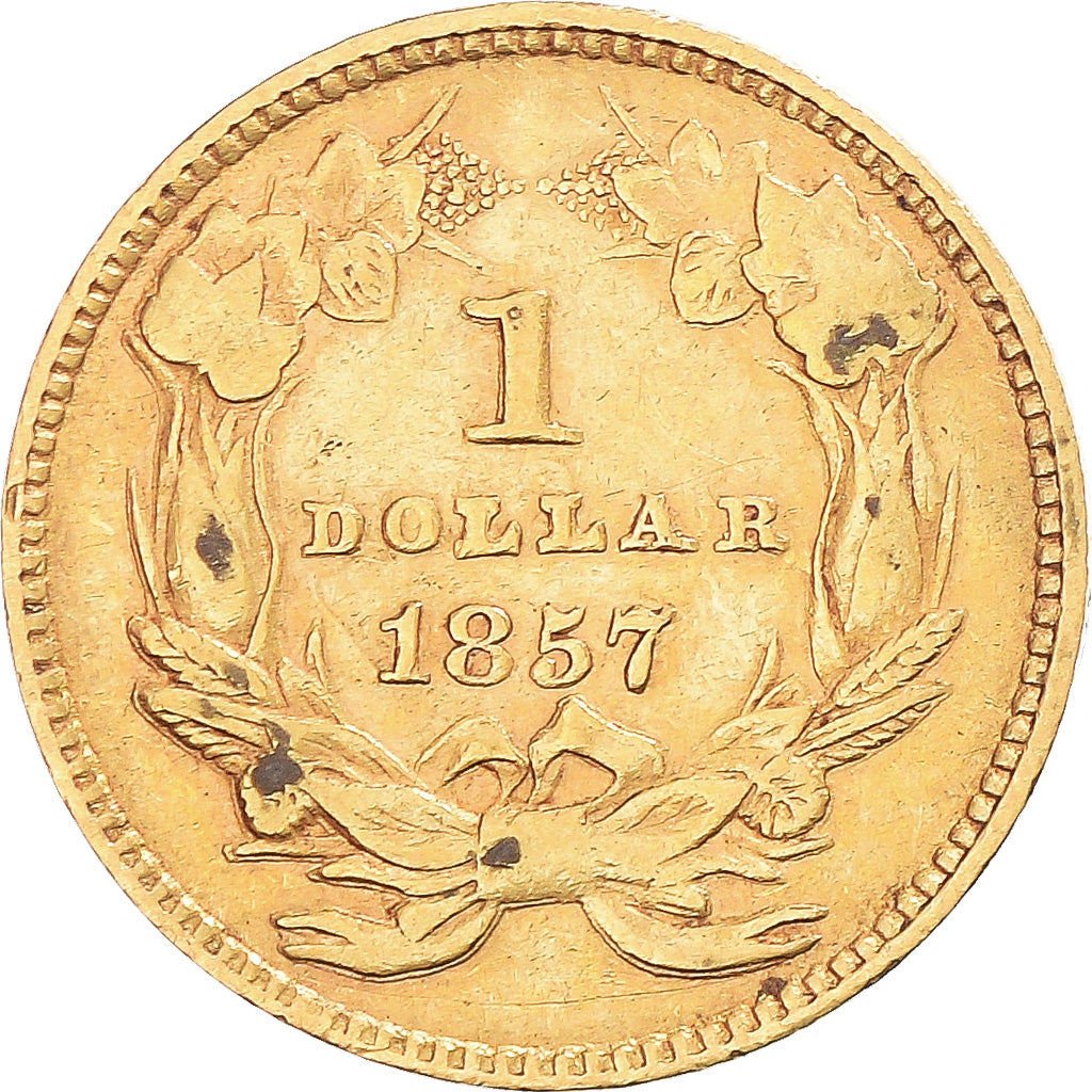 Moneta, USA, Indian Head - Type 3, Dollar, 1857, U.S. Mint, Philadelphia
