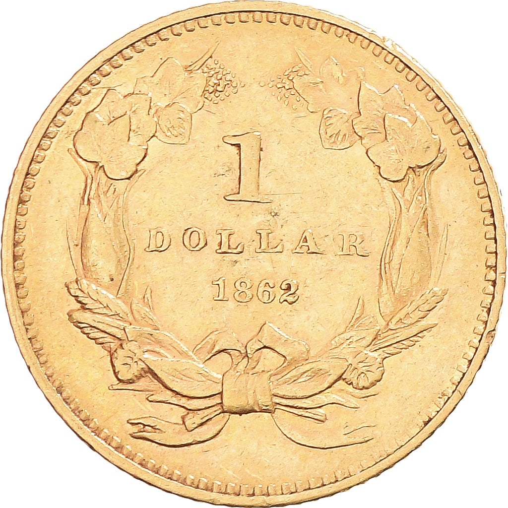 Coin, United States, Indian Head - Type 3, Dollar, 1862, U.S. Mint