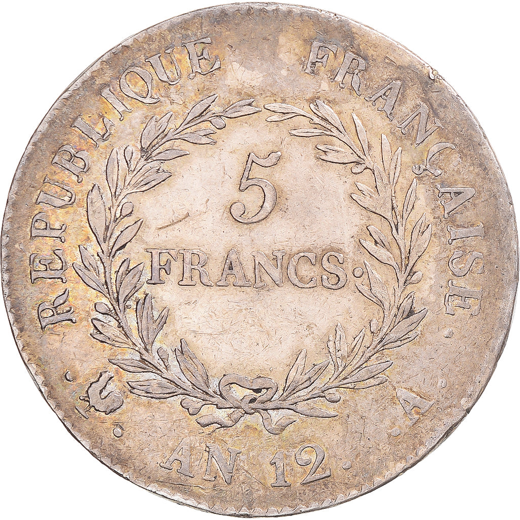 Coin, France, Bonaparte Premier Consul, 5 Francs, An 12, Paris, VF(30-35)