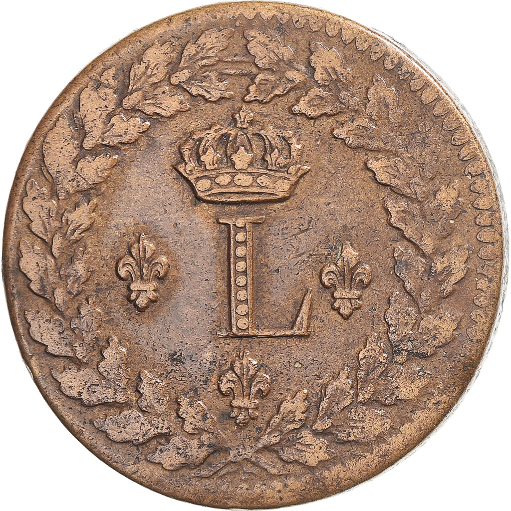 Munten, Frankrijk, Louis XVIII, Decime, 1815, Strasbourg, ZF, Bronzen