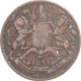 Münze, INDIA-BRITISH, Guillaume IV, 1/2 Anna, 1835, Bombay, S+, Kupfer