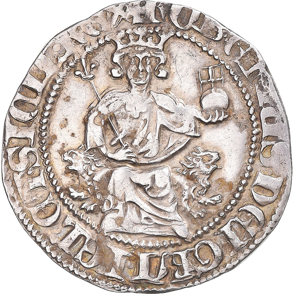 Coin, France, Comté de Provence, Robert d'Anjou, Carlin, ca. 1339, Avignon
