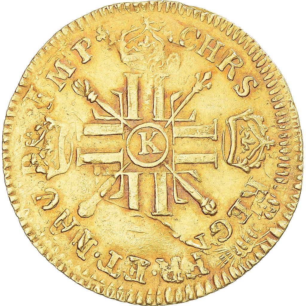 Monnaie, France, Louis XIV, louis d'or aux 8 L et aux insignes, 1703, Bordeaux