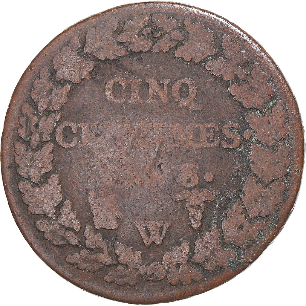 Moneta, Francja, Dupré, 5 Centimes, AN 8/6 ?, Lille, VF(20-25), Miedź