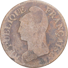 Coin, France, Dupré, 5 Centimes, AN 8, Lille, VF(20-25), Copper, Gadoury:126a