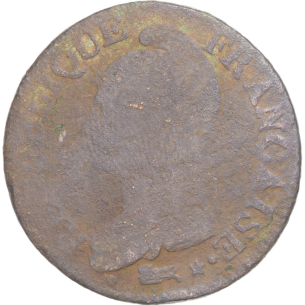 Monnaie, France, Dupré, 5 Centimes, Lille, B+, Cuivre, Gadoury:126/126a