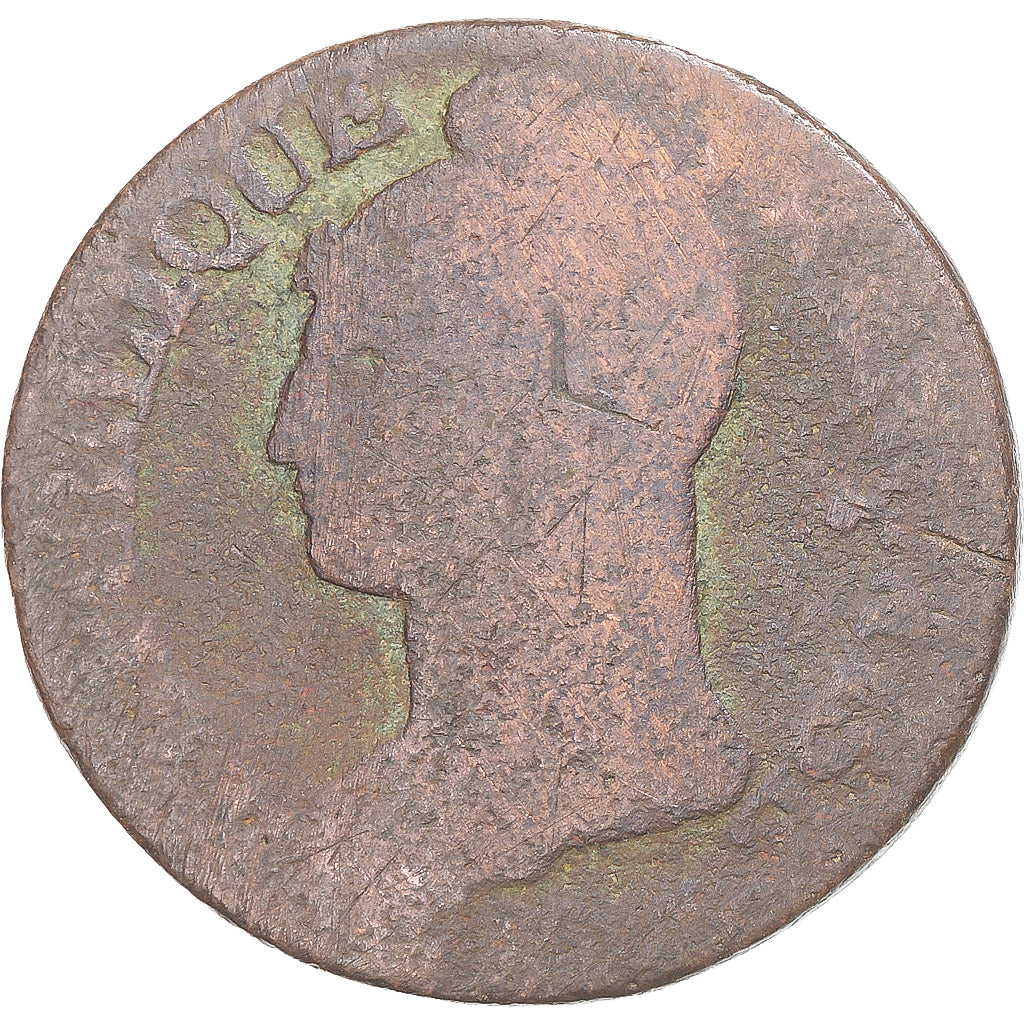 Monnaie, France, Dupré, 5 Centimes, Lille, B+, Cuivre, Gadoury:126/126a