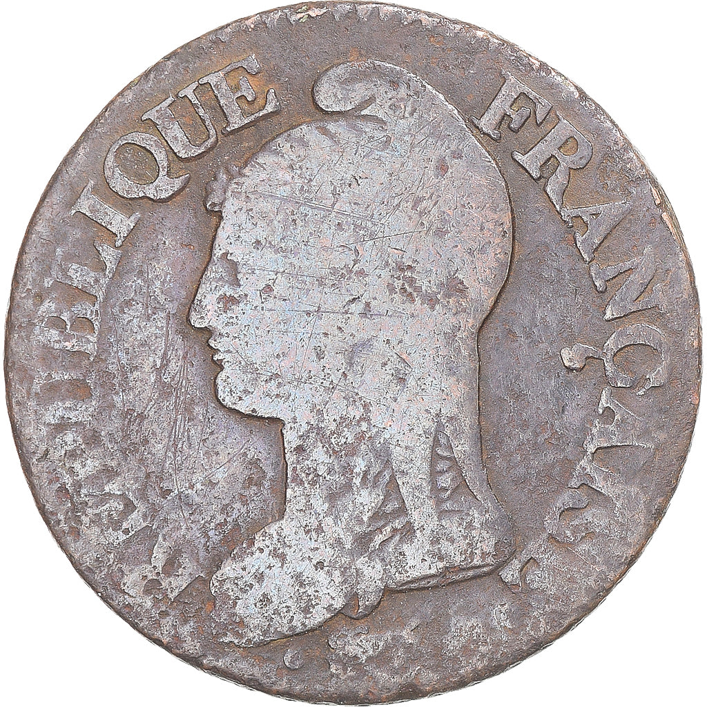 Moneta, Francja, Dupré, 5 Centimes, Lille, VF(20-25), Miedź, Gadoury:126/126a