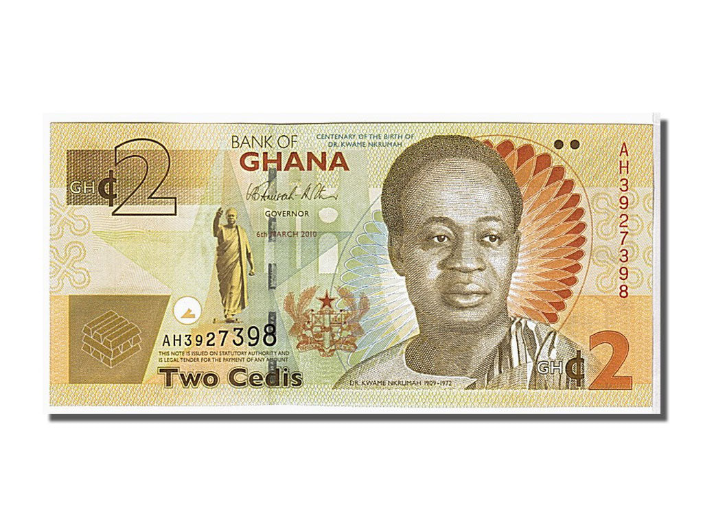 Banknote, Ghana, 2 Cedis, 2010, KM:37a, UNC(65-70)