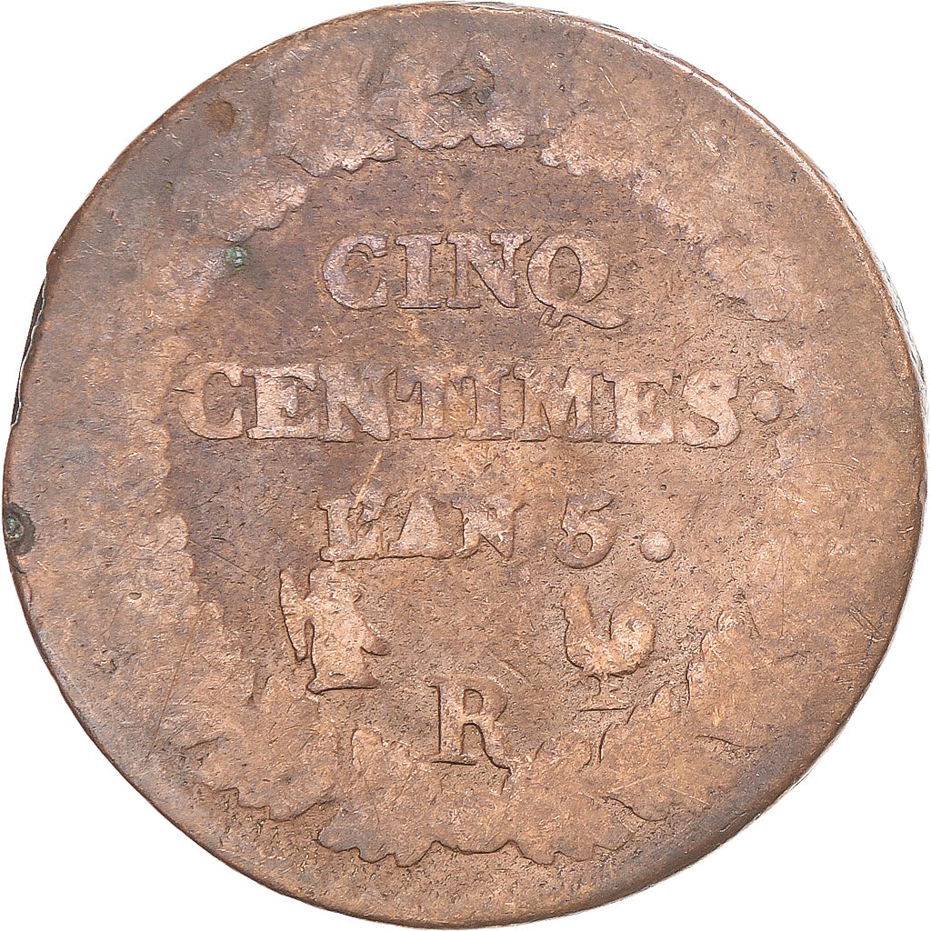 Moneta, Francja, Dupré, 5 Centimes, AN 5, Orléans, VF(20-25), Miedź