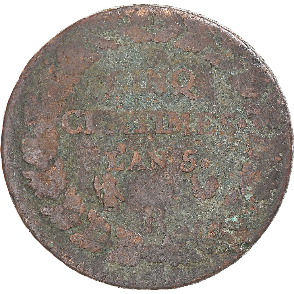 Munten, Frankrijk, Dupré, 5 Centimes, AN 5, Orléans, FR, Koper, Gadoury:126