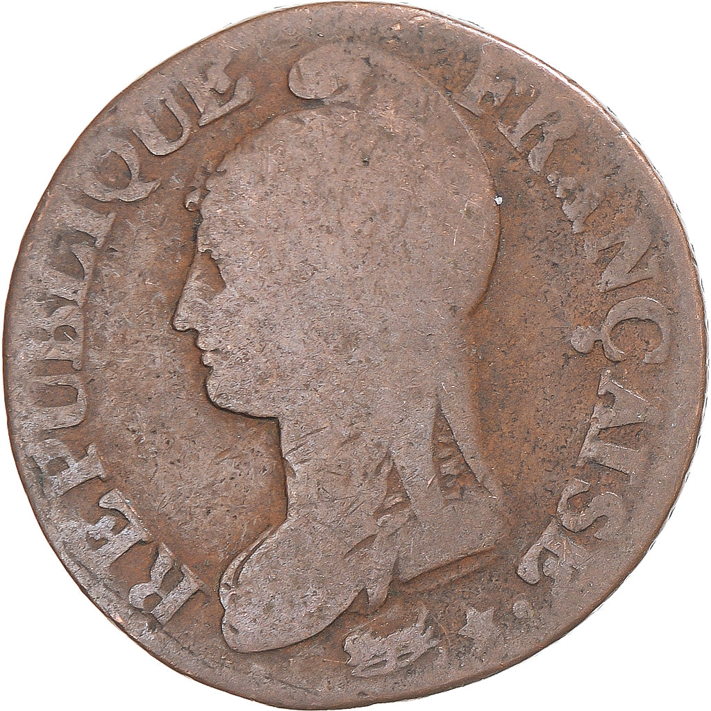 Monnaie, France, Dupré, 5 Centimes, AN 5, Orléans, TB, Cuivre, Gadoury:126