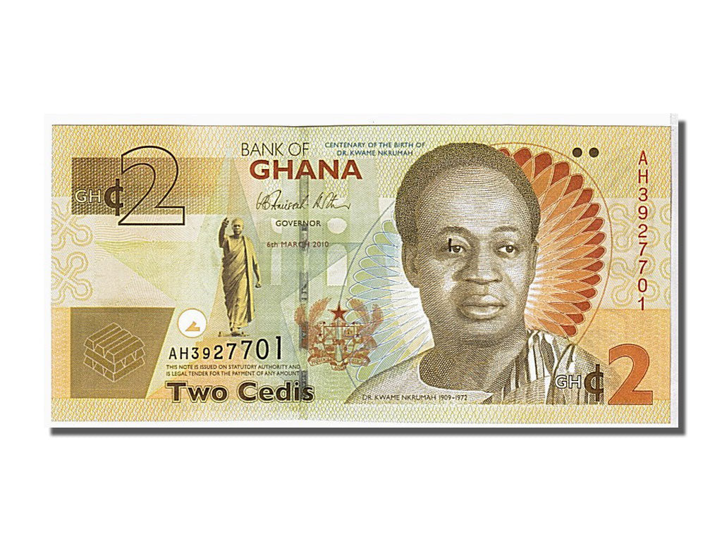 Ghana, 2 Cedis, 2010, KM #37A, UNC(65-70), AH3927701