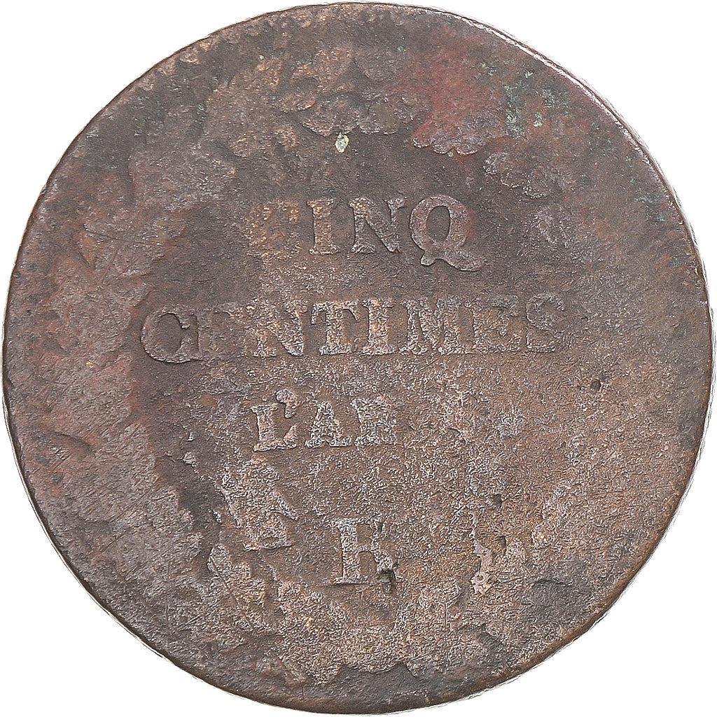 Moneta, Francja, Dupré, 5 Centimes, Orléans, VF(20-25), Miedź, Gadoury:126