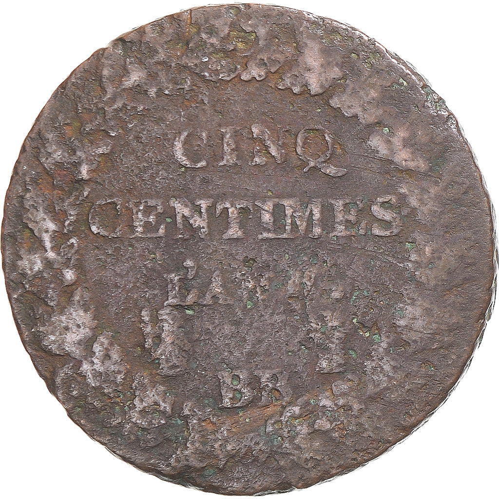 Coin, France, Dupré, 5 Centimes, Strasbourg, VG(8-10), Copper, Gadoury:126