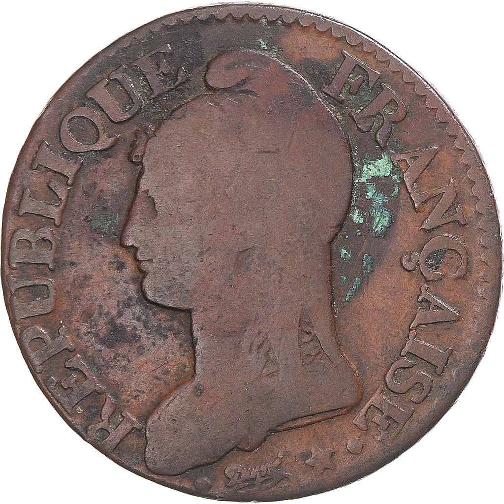 Moneta, Francia, Dupré, 5 Centimes, An 8/7, Strasbourg, MB, Rame, Gadoury:126a