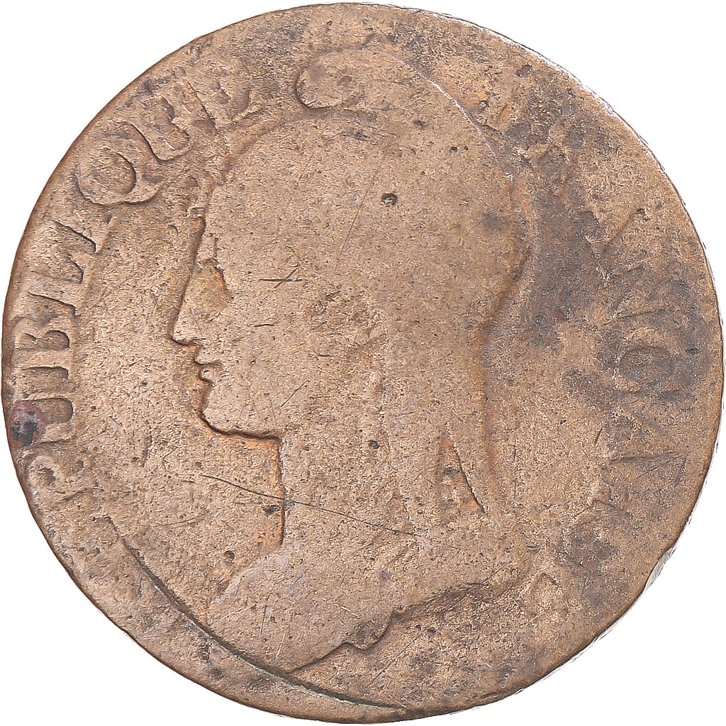Coin, France, Dupré, 5 Centimes, AN 8/6 ?, Strasbourg, VF(20-25), Copper