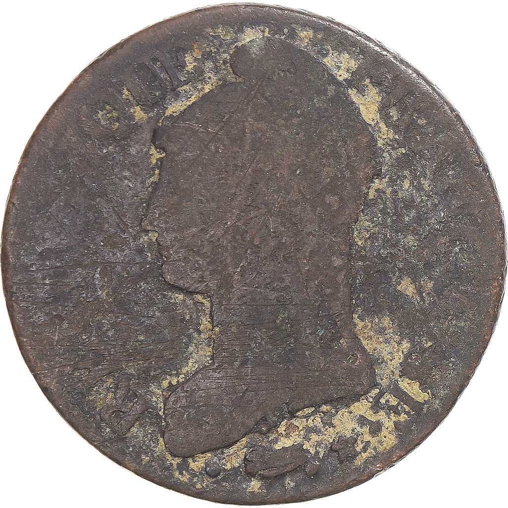 Moneta, Francia, Dupré, 5 Centimes, AN 8, Strasbourg, B, Rame, Gadoury:126a