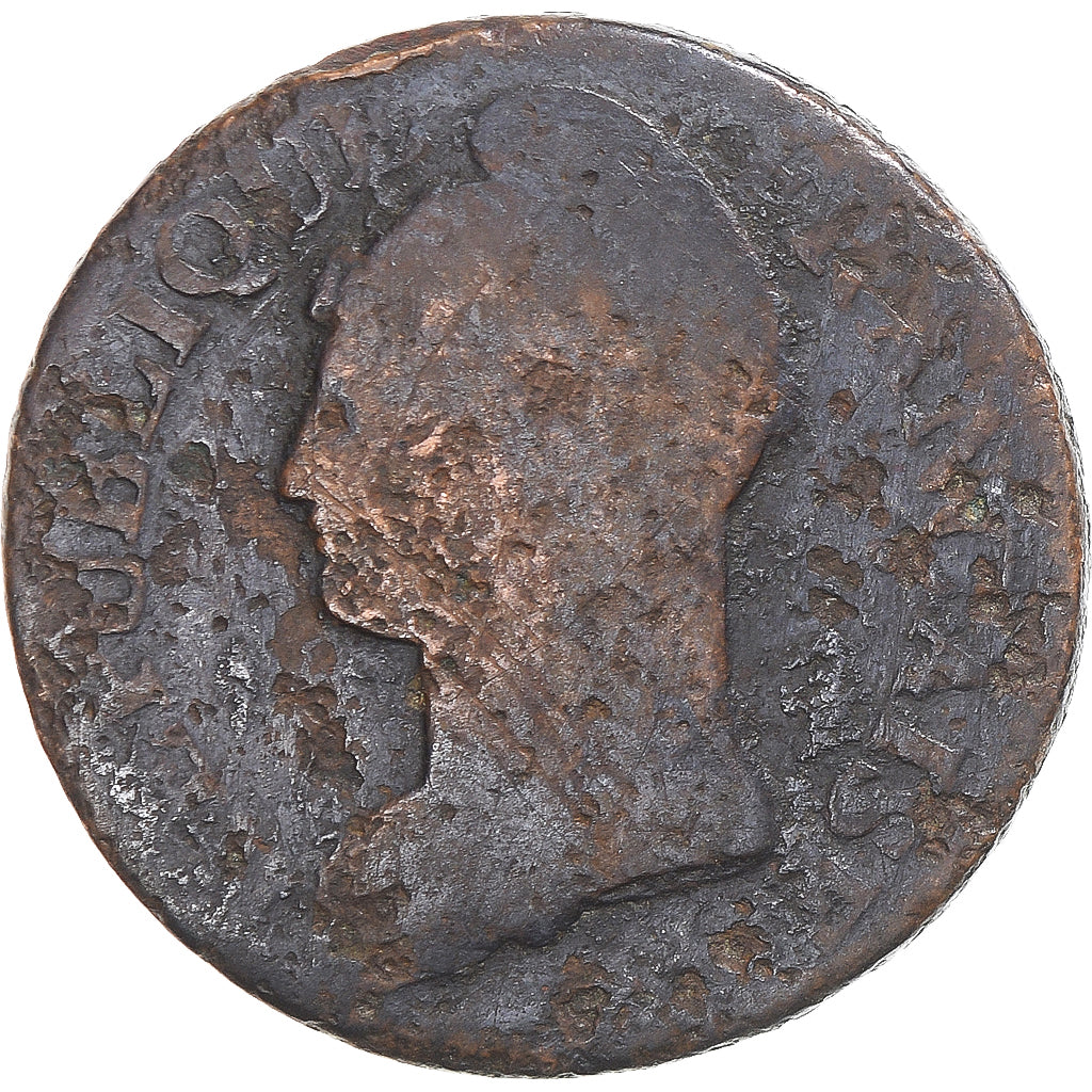 Munten, Frankrijk, Dupré, 5 Centimes, AN 8, Strasbourg, ZG+, Koper