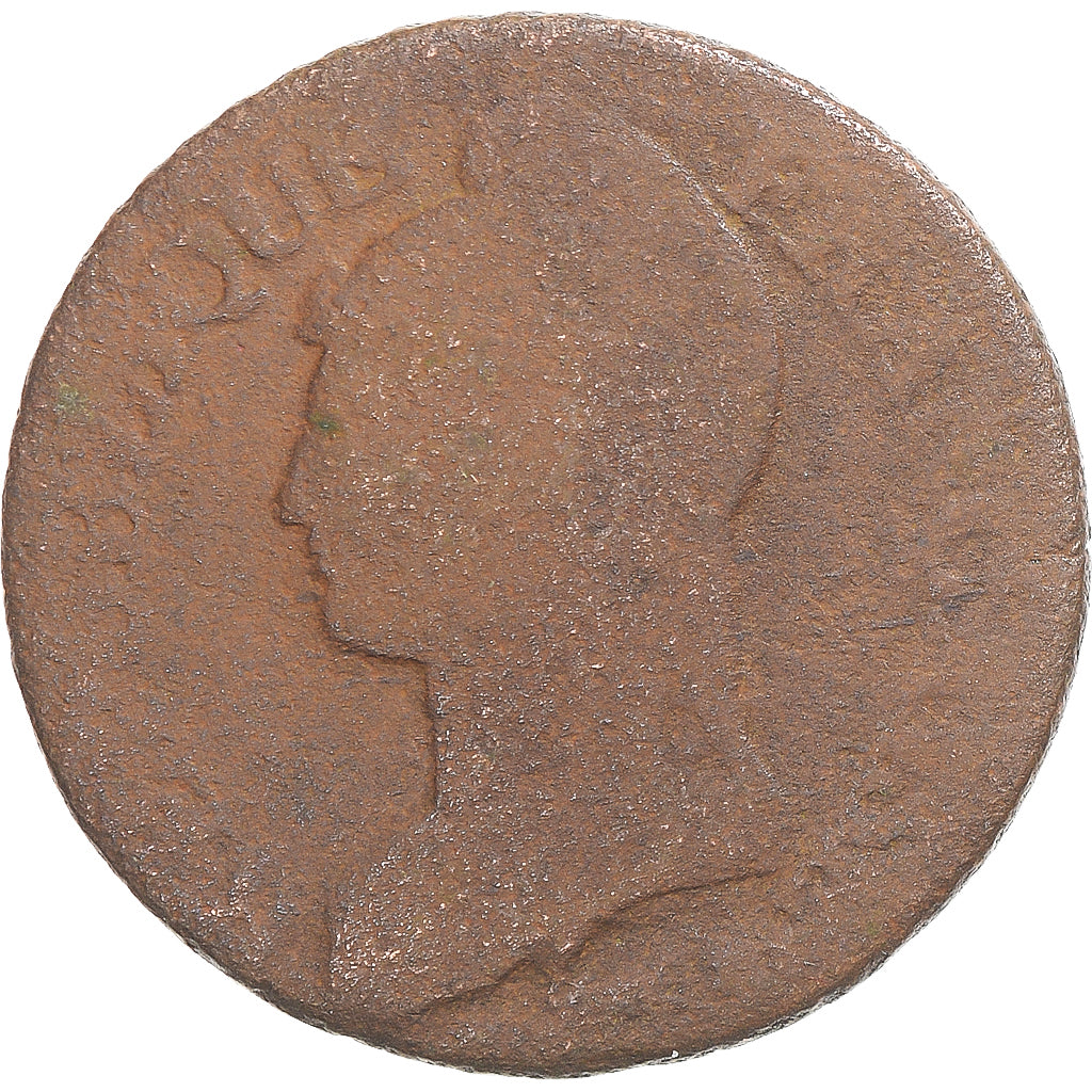 Moeda, França, Dupré, 5 Centimes, AN 8, Strasbourg, F(12-15), Cobre