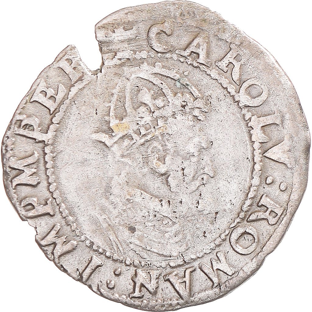 Coin, France, Charles Quint, Carolus, 1619, Besançon, EF(40-45), Billon