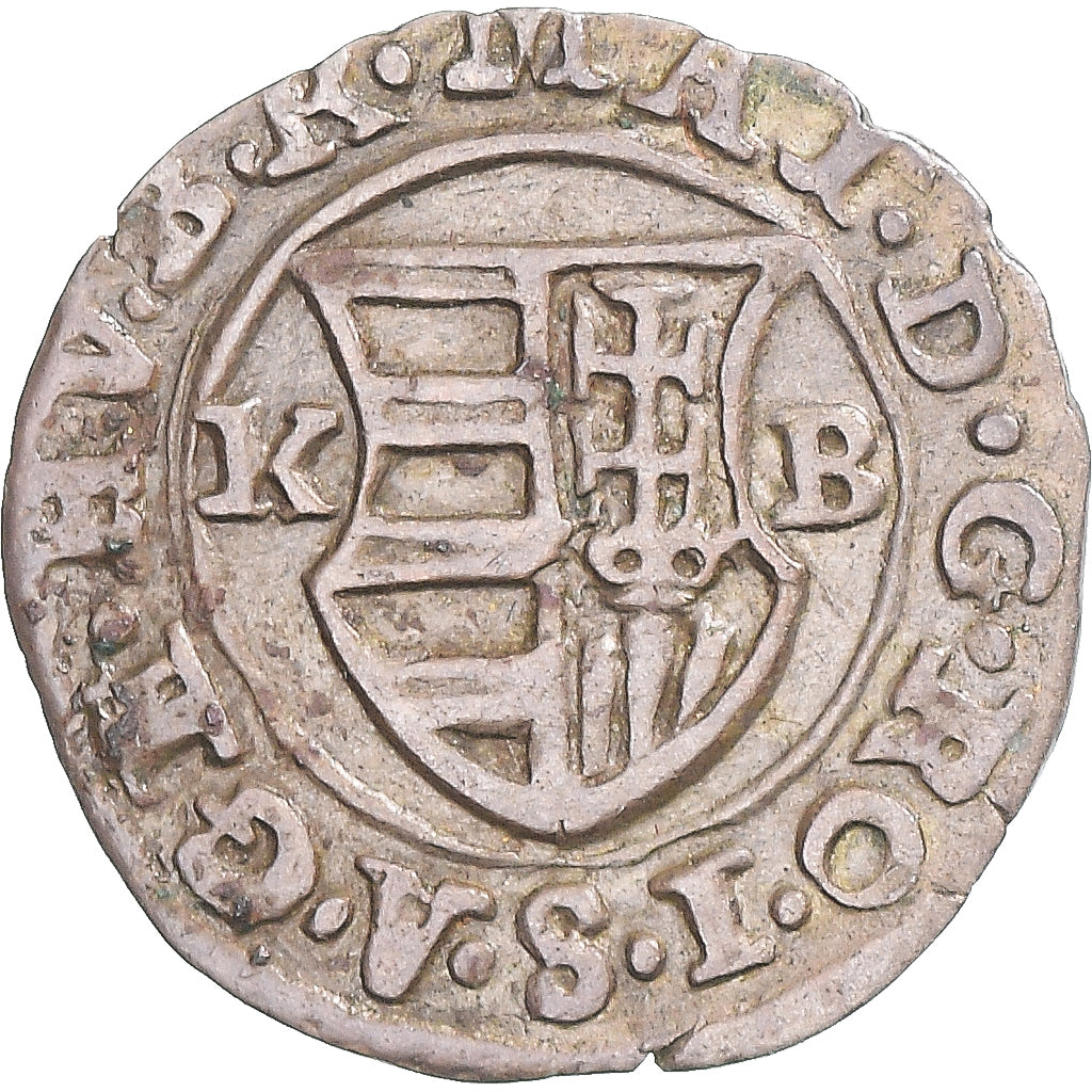 Coin, Hungary, Ferdinand II, Denar, 1618, Kremnitz, AU(50-53), Silver
