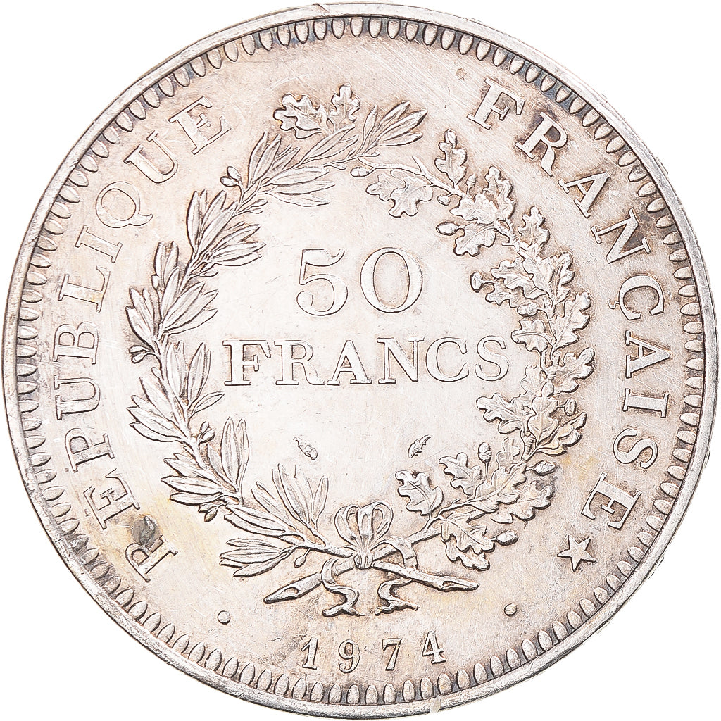Moneta, Francia, Hercule, 50 Francs, 1974, Paris, SPL-, Argento, KM:941.1