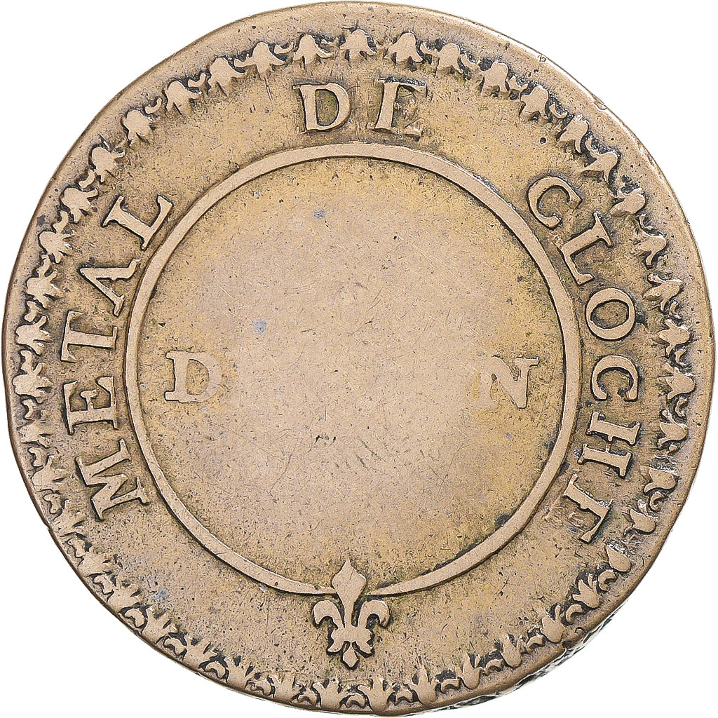 Coin, France, Dixain de Rochon, 1791, Lyon, VF(20-25), Métal de cloche