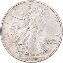 Coin, United States, Walking Liberty Half Dollar, 1942, U.S. Mint, Philadelphia