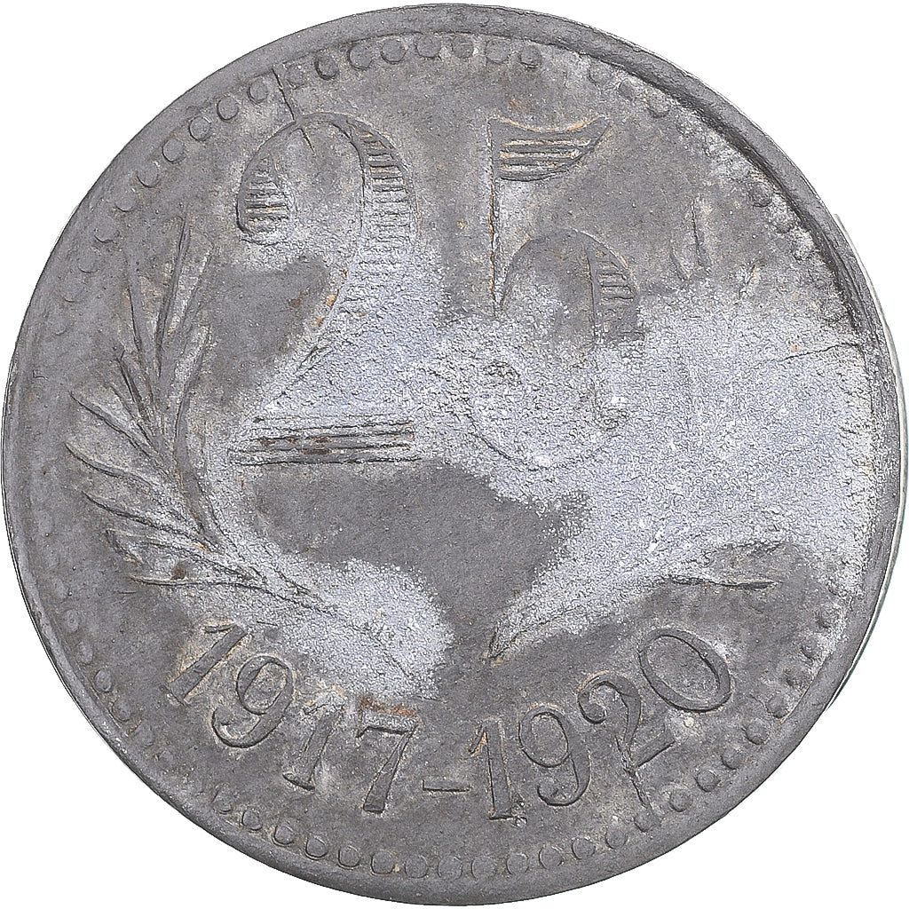 Moneda, Francia, Chambre de commerce de l'Hérault, 25 Centimes, 1917-1920, BC+