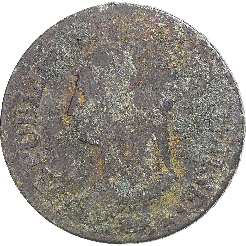 Munten, Frankrijk, Dupré, 5 Centimes, AN 8/5, Metz, ZG+, Koper, Gadoury:126a