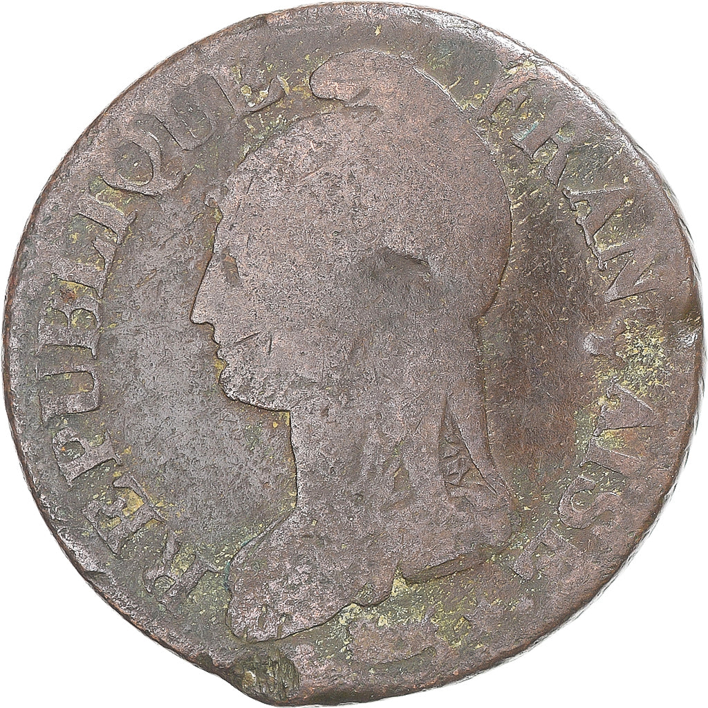 Munten, Frankrijk, Dupré, 5 Centimes, AN 8/5, Metz, FR, Koper, Gadoury:126a