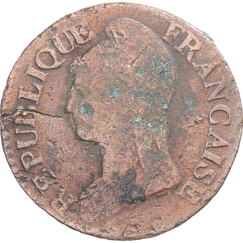 Moneda, Francia, Dupré, 5 Centimes, Metz, BC, Cobre, Gadoury:126/126a