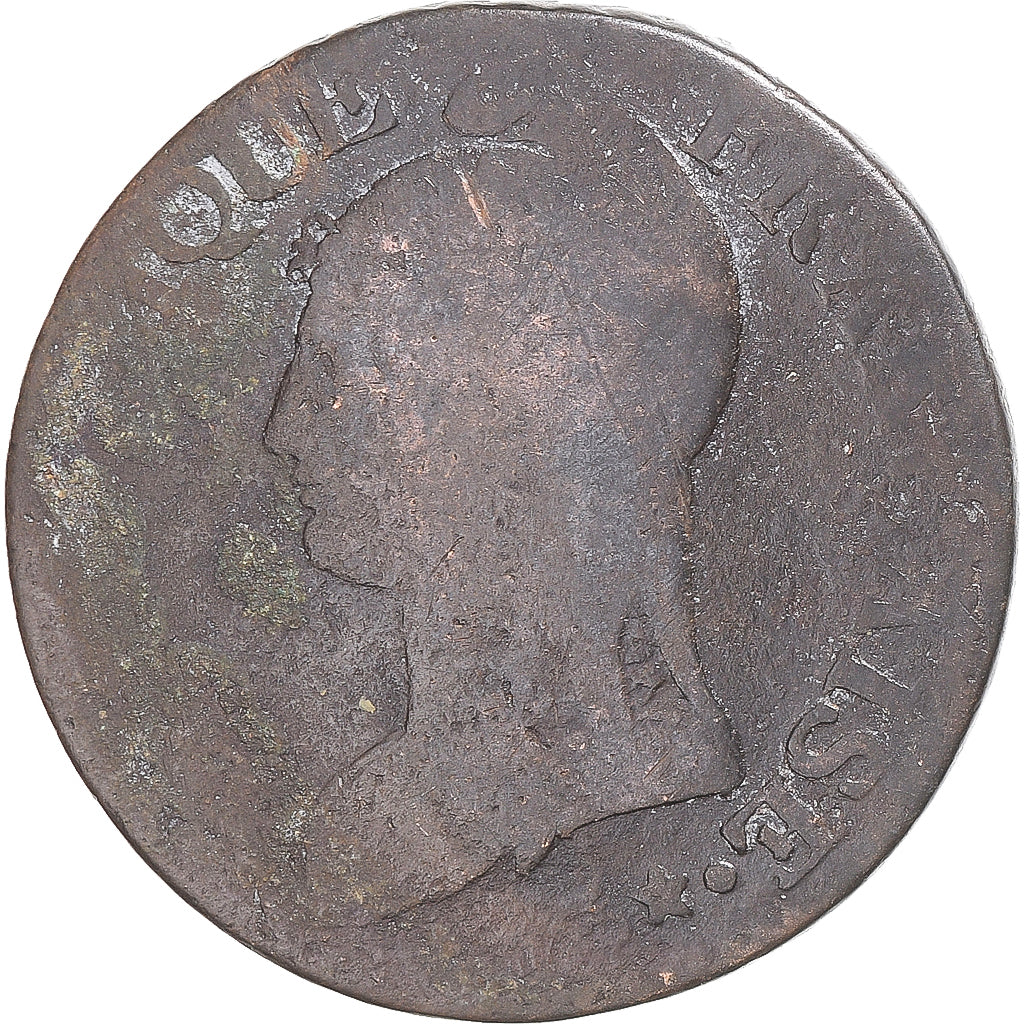 Munten, Frankrijk, Dupré, 5 Centimes, Metz, ZG+, Koper, Gadoury:126/126a