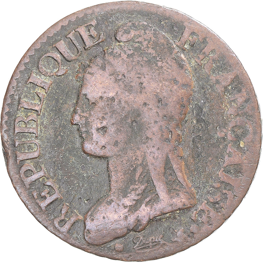 Munten, Frankrijk, Dupré, 5 Centimes, Metz, FR, Koper, Gadoury:126/126a