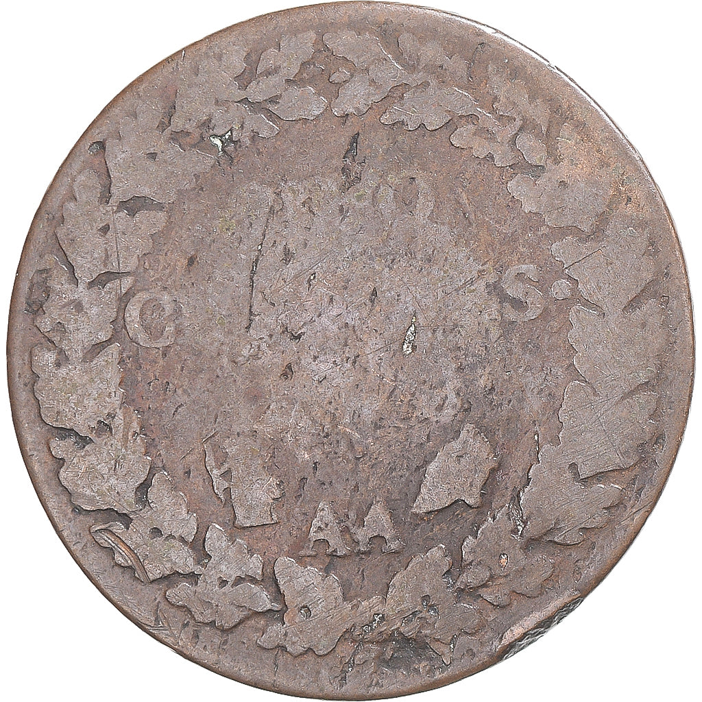 Moneta, Francja, Dupré, 5 Centimes, Metz, VF(20-25), Miedź, Gadoury:126/126a