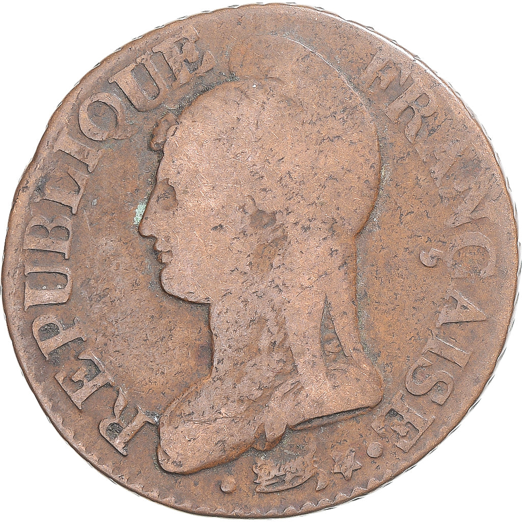 Munten, Frankrijk, Dupré, 5 Centimes, Metz, FR, Koper, Gadoury:126/126a