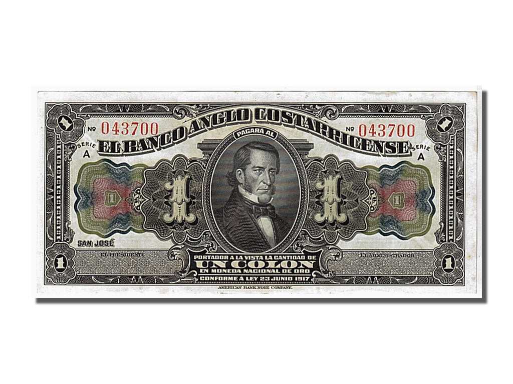 Costa Rica, 1 Colón, 1917, KM #S121r, UNC(65-70), 043700