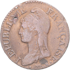 Coin, France, Dupré, 5 Centimes, AN 8, Metz, VF(30-35), Copper, Gadoury:126a