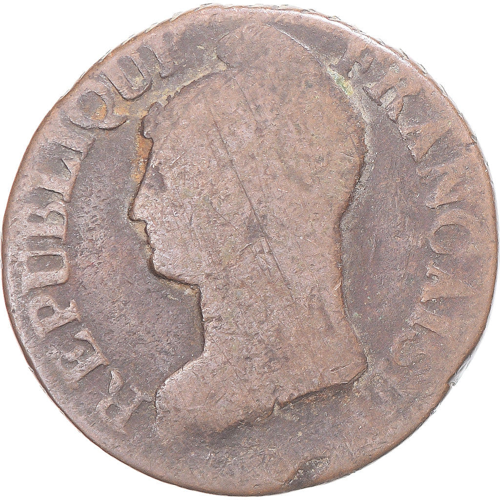 Monnaie, France, Dupré, 5 Centimes, AN 8, B+, Cuivre, Gadoury:126a