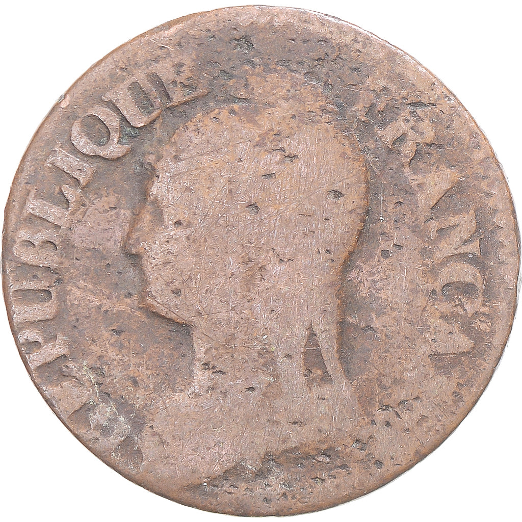 Moneta, Francja, Dupré, 5 Centimes, AN 8, VF(20-25), Miedź, Gadoury:126a