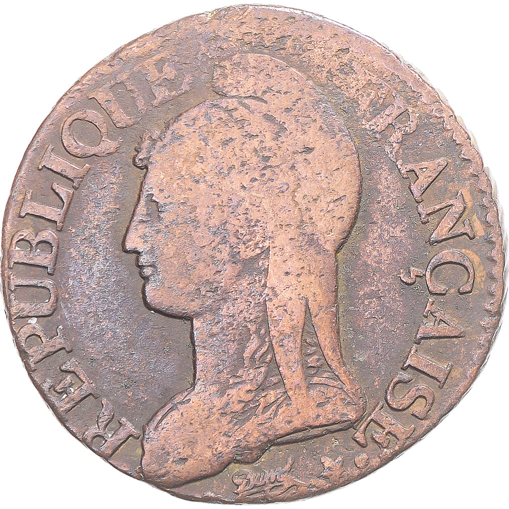 Moneta, Francja, Dupré, 5 Centimes, AN 8, VF(20-25), Miedź, Gadoury:126a