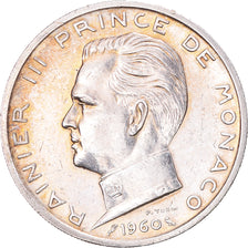 Coin, Monaco, Rainier III, 5 Francs, 1960, Paris, AU(50-53), Silver