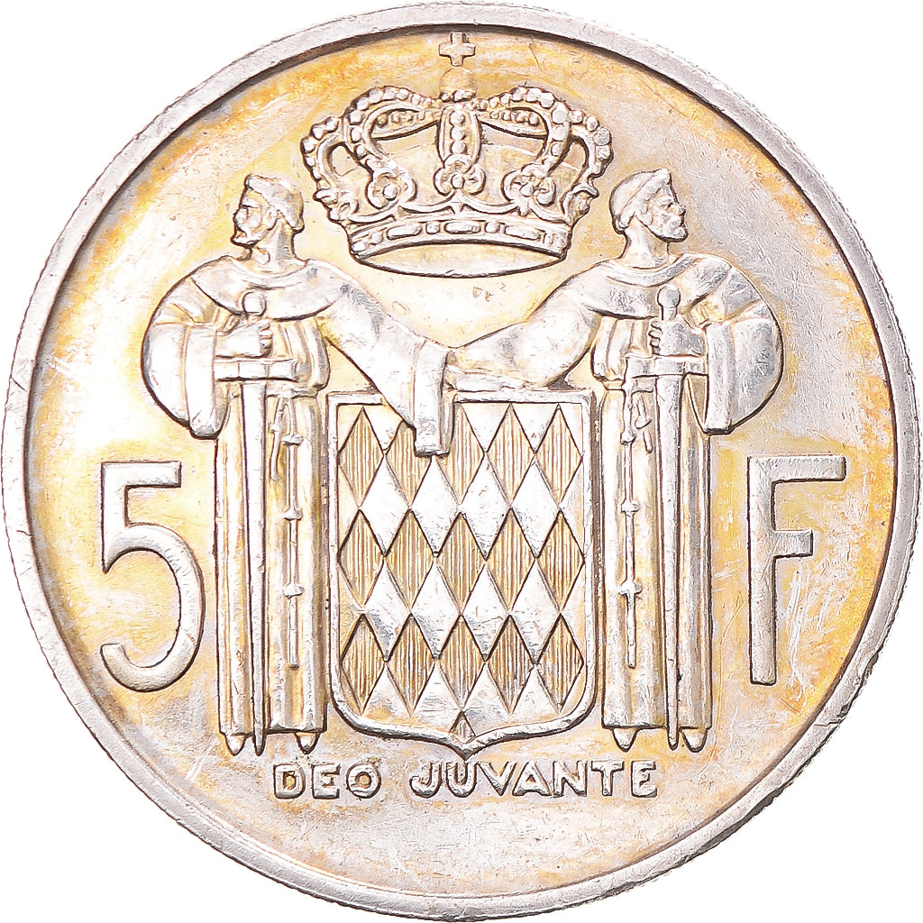 Coin, Monaco, Rainier III, 5 Francs, 1960, Paris, AU(50-53), Silver