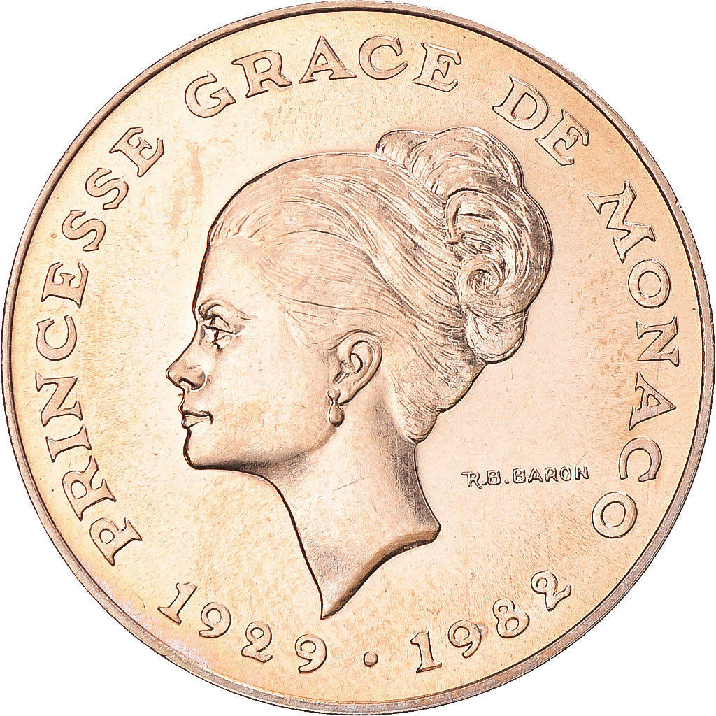 Coin, Monaco, Rainier III, Princesse Grace, 10 Francs, 1982, Paris, ESSAI