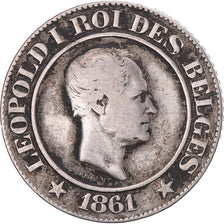 Coin, Belgium, Leopold I, 20 Centimes, 1861, Brussels, VF(30-35), Copper-nickel