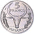 Moeda, Madagáscar, 5 Francs, 1966, Paris, ENSAIO, MS(65-70), Aço Inoxidável