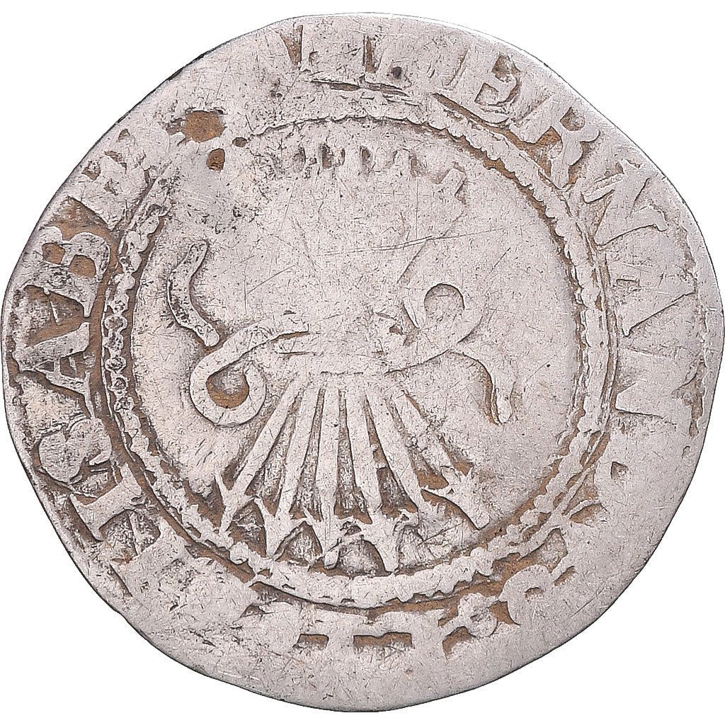 Coin, Spain, Ferdinand & Isabella, 1/2 Réal, Toledo, VF(20-25), Silver